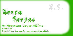 marta varjas business card